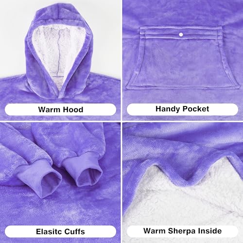 image for Catalonia Blanket Hoodie for Kids, Oversized Wearable Sherpa Sweatshir