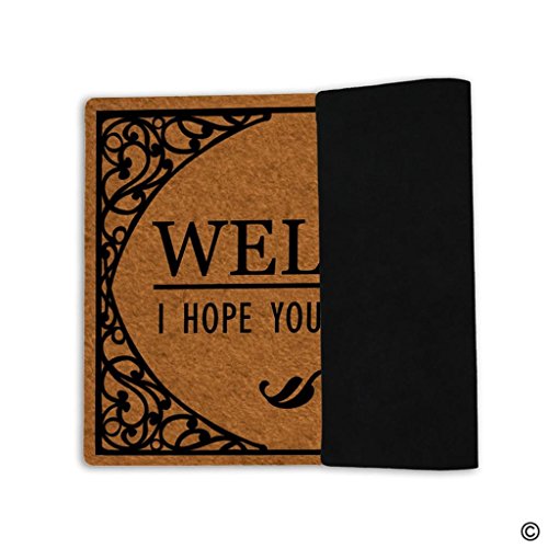 Msmr Doormat Funny Entrance Floor Mat Welcome I Hope You Brought Wine Indoor Decorative Doormat Floor Mat Non-Woven Fabric Top 23.5"X15.7" #TOP1