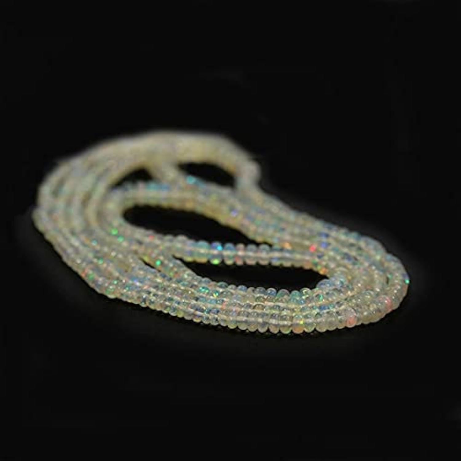Opale welo éthiopienne en perles rondelles lisses haut de gamme pour bijoux