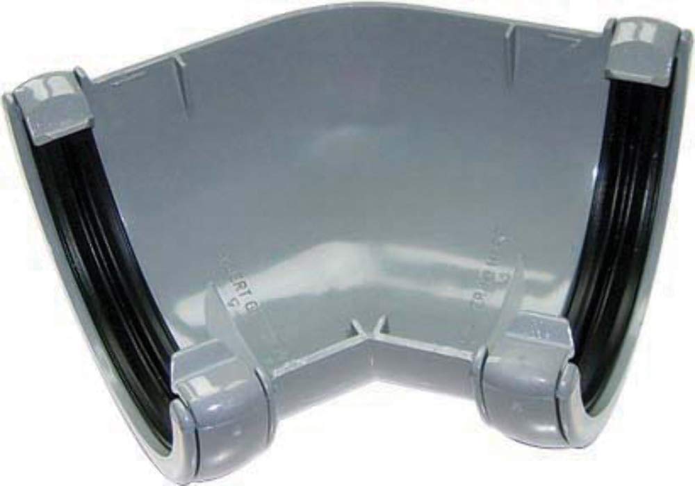FLOPLAST 112mm Round Gutter Pipe 135 Degree Angle - Grey