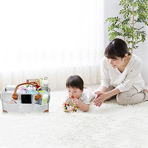 Melwey Organizador de fraldas – cesto de armazenamento de berçário e organizador de carro para frald