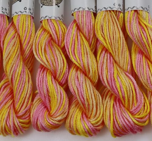 Image of KCS Big skeins of 25 Meters Size 25 Color Variegated Cross Stitch Stranded Threads,6 skeins,4100
