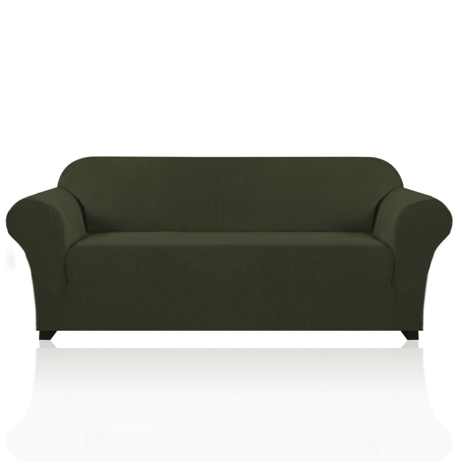 PrinceDeco Stretch Sofa Cover Slipcover 1-Piece, Spandex Jacquard Fabric Universal Couch Cover for 3 Cushion, Washable Non Slip Sofa Cover, Pet Friendly (Sofa 74" - 88", Olive)