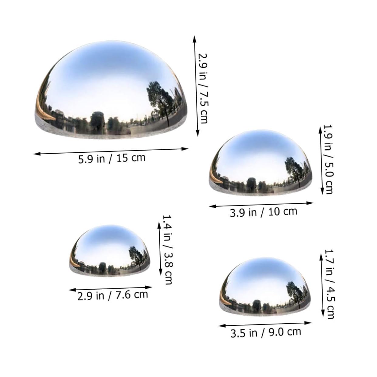 Abaodam Outdoor Garden Mirror Balls 4pcs Reflective Decorative Balls Gazing Spheres for Hemisphere