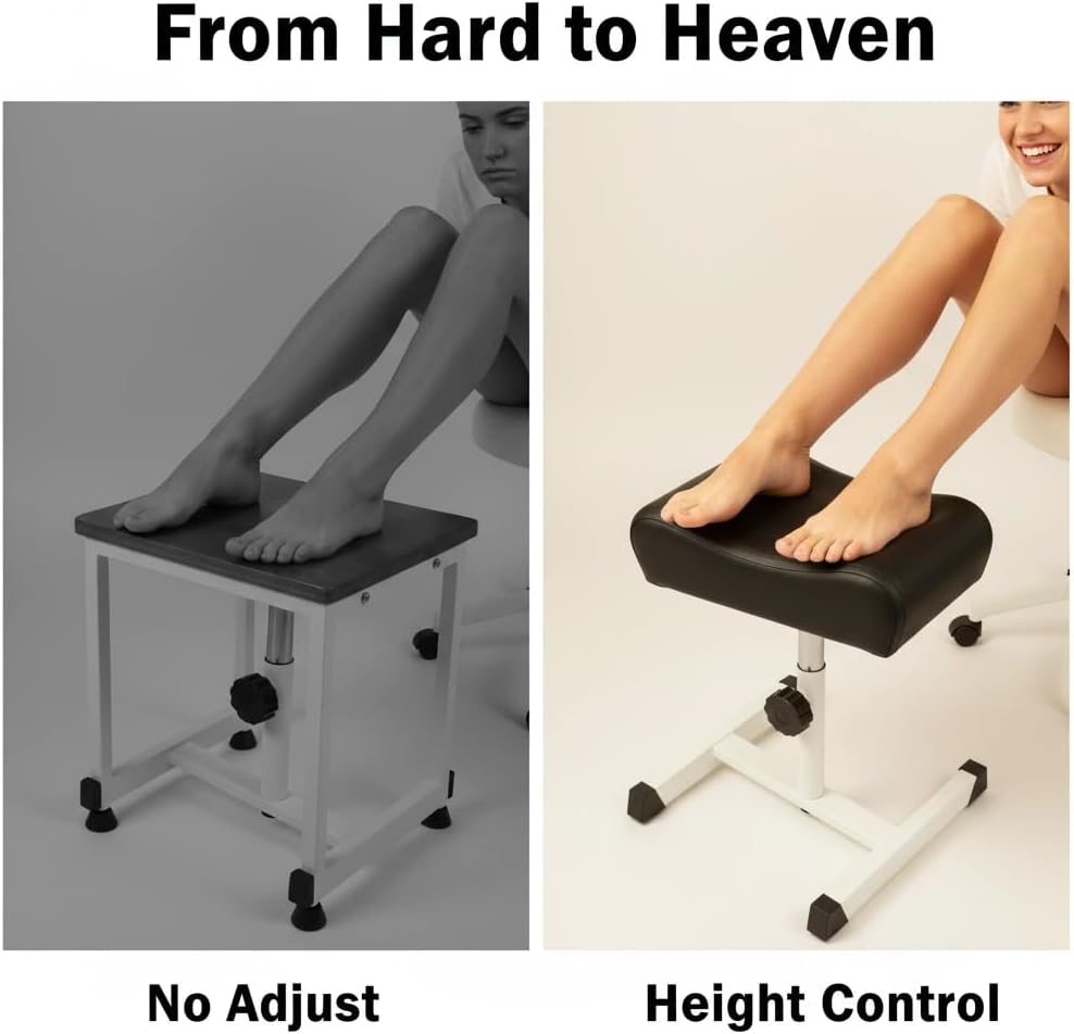 Pedicure Foot Rest,Soft,Nail Tech,Tattoo,Spa,Reinforce,Adjustable Height,Non-Slip,Black