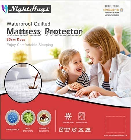 Protector de colchón pequeño doble impermeable y transpirable de microfibra 5