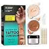 Tattoo Cover Up Makeup, 2 Colors Waterproof & Sweatproof Tattoo Cover Up Makeup, Long Lasting and Invisible Body Makeup Suitable for Vitiligo, Dark Spots, Scars-Natural