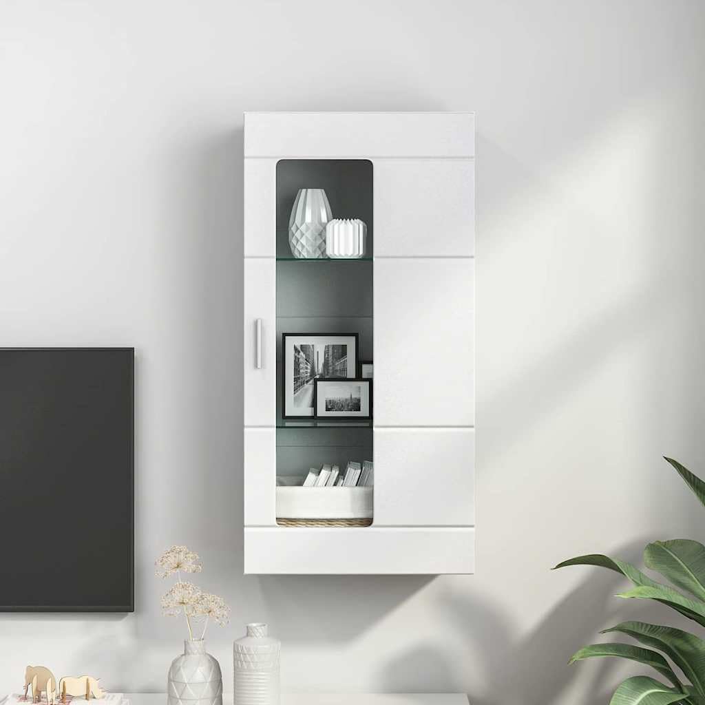 Armadio in legno bianco con 1 anta e 2 ripiani, opaco, rettangolare, funzionale per soggiorno e home office, spazioso spazio e facile da pulire, design moderno per interni