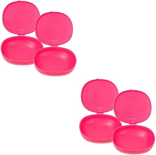 Healvian Caja de almacenamiento de vasos menstruales, 4 unidades, soporte portátil de silicona, estuche de copa de período, limpiador de disco