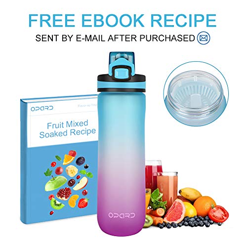 Opard Sports Water Bottle, 20 Oz Bpa Free Non-Toxic Tritan Plastic Water Bottle With Leak Proof Flip Top Lid For Gym Yoga Fitness Camping (Blue Purple) #TOP6