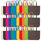 JIUZHU 33 Pieces 13'×10' Assorted Colors Polyester Non-Woven Party Gift Tote Bags For Birthday...