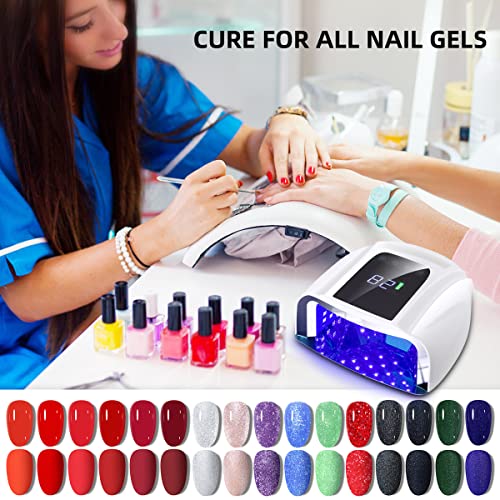 Sunydoo 96W Rechargeable Uv Led Nail Lamp,Cordless Nail Dryer With Removable Stainless Steel Bottom,Professional Curing Lamp For Fingernail And Toenail, Auto Sensor & Quick Dry Nail Machine (White) #TOP6