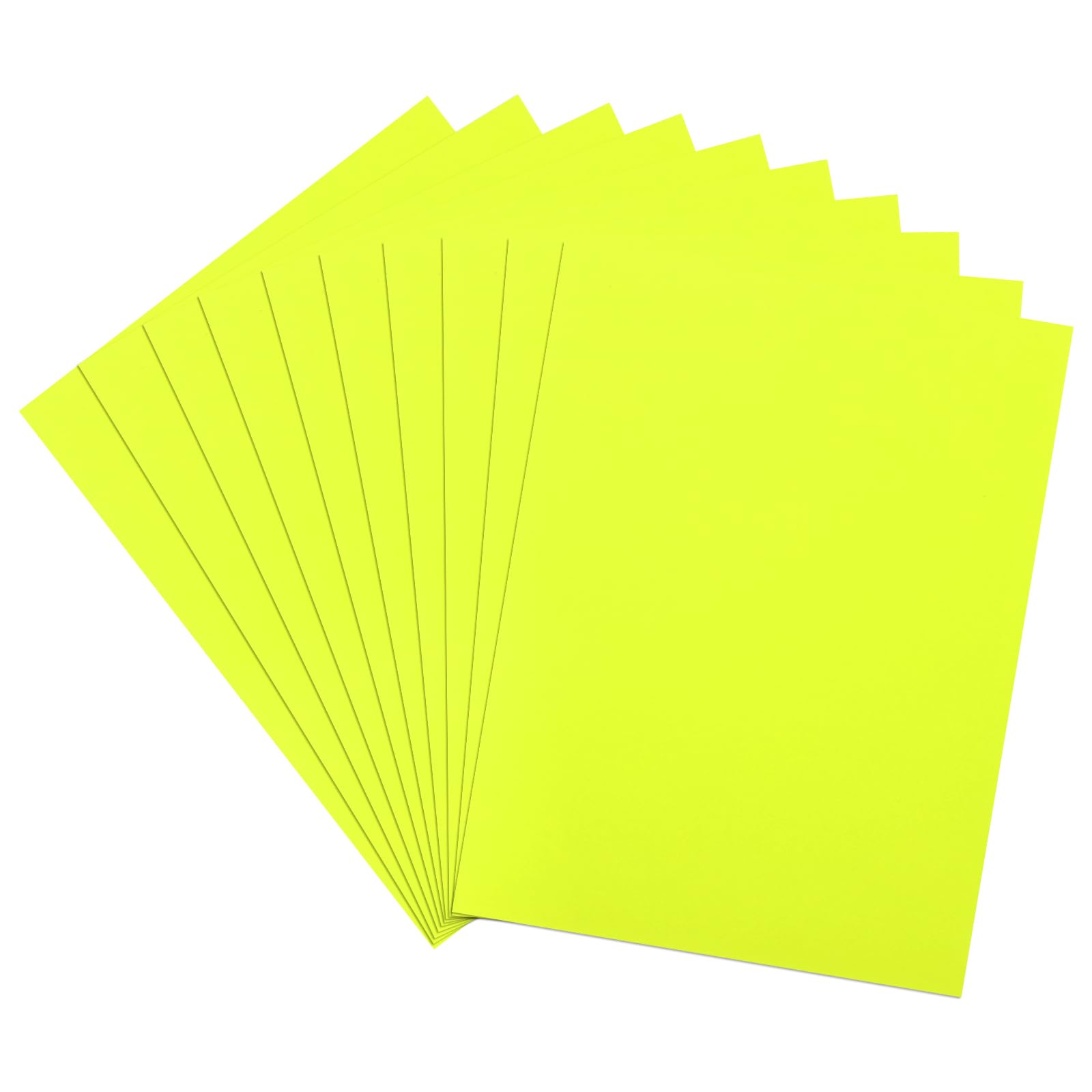 sourcing map Glow in The Dark Card 10 Sheets Blank Neon Card Stock 8"x11" 250gsm Fluorescent Blacklight Paper Printable for Party Dance Floor Ghost Supplies,Yellow