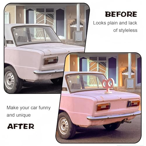 Image of 3D Wind-Up Car Key, Retro Clockwork Decoration for Car Roof, Top, Trunk Lid, Funny EVA Exterior Sticker, DIY Personalized Decoration for SUV, and Truck Models (Pink Leopard)
