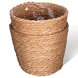Panier en paille multifonctionnel : il sert à la fois de panier à fleurs tressé et de panier de rangement ou de jardinière pour plantes d'intérieur