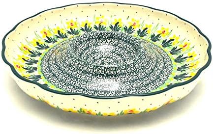 Polish Pottery Dish - Vegetable and Dip - 10" - Daffodil
