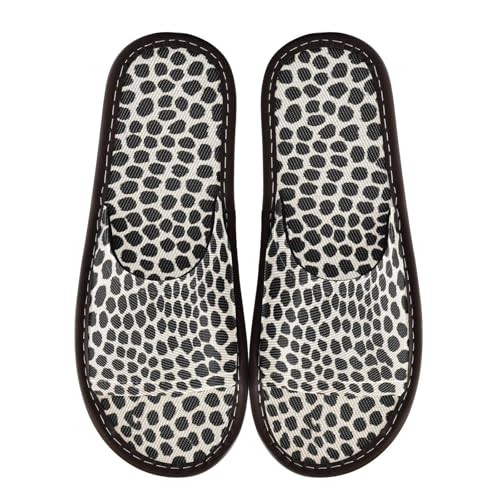 Leopard Print Foldable Slippers - Washable Travel Shoes for Women | Portable Flip Flops with Non-Slip Sole | Hotel Disposable Slippers (Wild Animal Spot Design)3