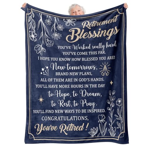 Retirement Gift for Woman Funny Retirement Gifts for Women Teacher Nurse Friends Mom Grandma 2026 - Soft Throw Blanket 50X60 Farewell Going Away Goodbye Happy Retired Gifts for Coworkers Boss