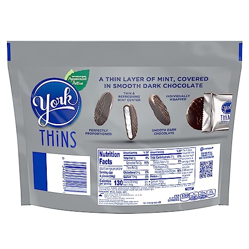 York Thins Dark Chocolate Peppermint Patties, Candy Share Pack, 7.2 Oz #TOP1