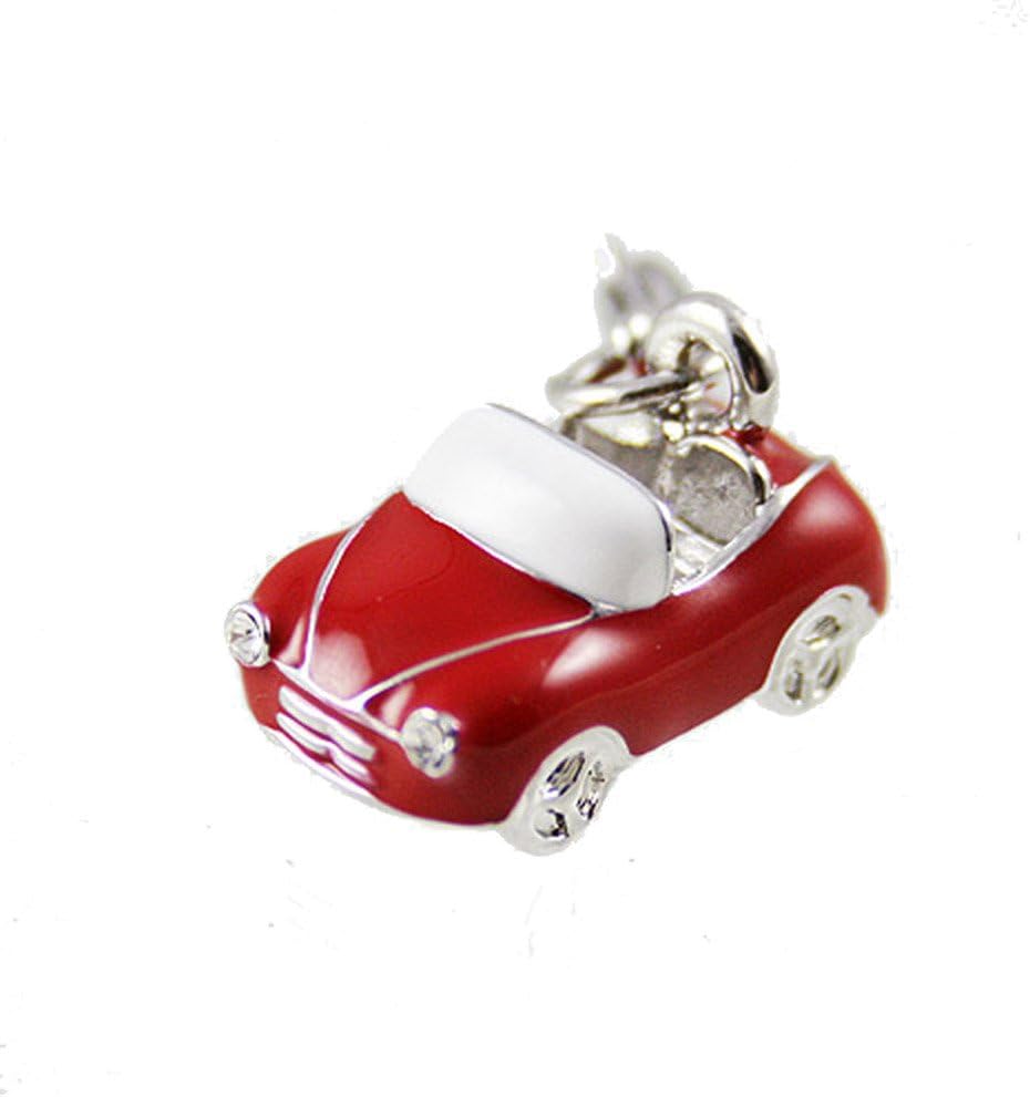White Red Mini Copper BMW Car Enamel Clip on Bracelet Pendant Charm
