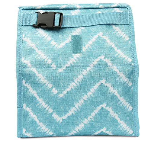 Packit® Freezable Lunch Bag, Aqua Tie Dye, Built With Ecofreeze® Technology, Foldable, Reusable, Zip And Velcro Closure With Buckle Handle, Perfect For Fresh Lunch On The Go #TOP2