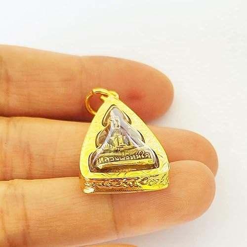 Miniatura 6 de Milagro Colgante Phra LP Tanjai Buda Thai & Yant Kroa Petch Sheet Gold Spell Yantra Charm Amuleto Talismán Protección Poder Fortuna Comercio Rico