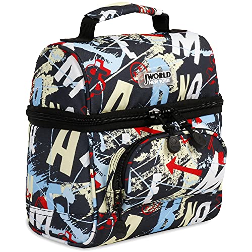 Image of J World Corey Kids Lunch Bag. Insulated Lunch-Box for Boys Girls, Graffiti