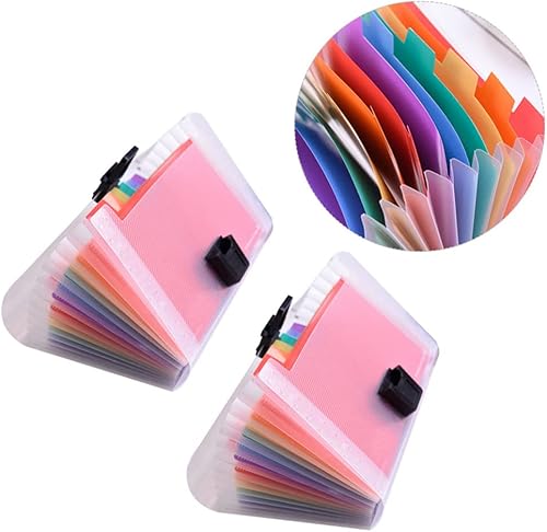 Miniatura 3 de NUOBESTY Carpeta de archivo expandible, 2 unidades, 13 carpetas de archivos, organizador de cupones expandibles, carpetas de acordeón, soporte