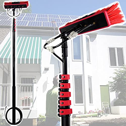 Fensterreinigungsstange,Teleskopbürste mit wasseranschluss Photovoltaik Panel Reinigungswerkzeug Solarpanels Teleskopstange Wasser Benutzt für Wintergarten Dach Fenstern LKW Reinigung,10.8m/36FT Cover