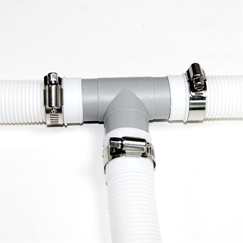Dia 1-1/4" (32 mm) Conector de manguera de piscina sobre el suelo, adaptador de manguera de bomba de piscina de 1.25, adaptador de piscina de 3 interfaz, gris