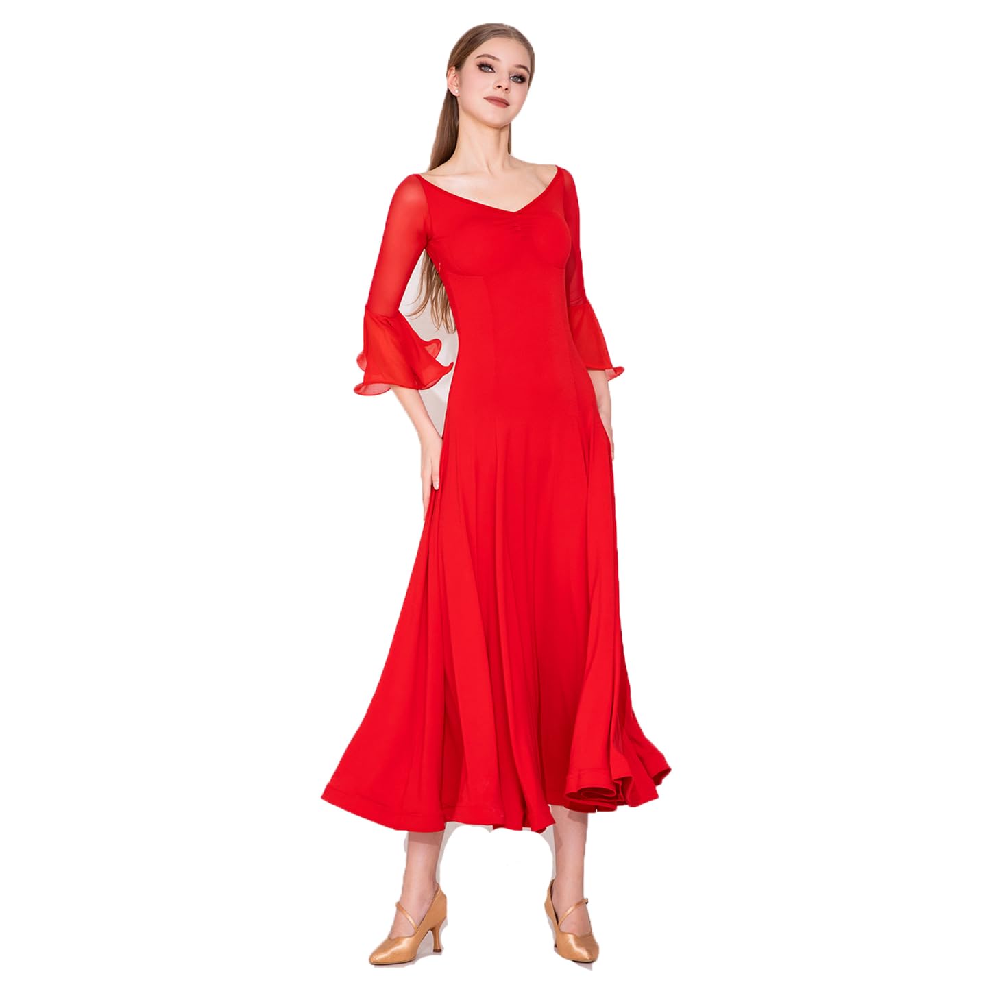 Damen Ballkleid Modern Walzer Tango Smooth Standard Latin Kleid Wettkampf Modern Kleid