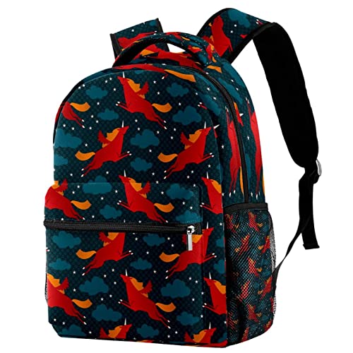 Sac à dos de voyage licornes rouges pour les sorties d'enfants