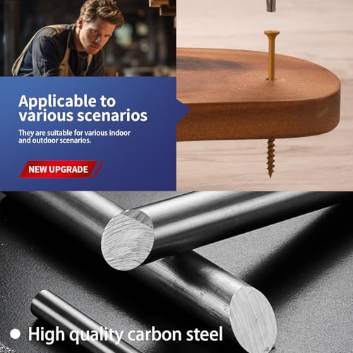 Image of #10 x 3-1 /2 inch Deck Screws (348Pcs) 6lb. Exterior Wood Screws. Carbon Steel, Tan, Flat Head, Rust Resistant epoxy Coated, with T25 Star Bit