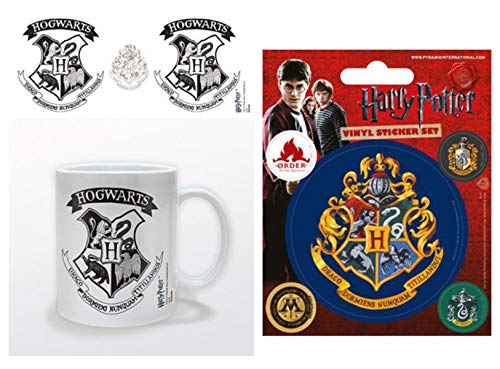 Harry Potter 1art1, Escudo De Hogwarts, Blanco Y Negro Taza Foto (9x8...