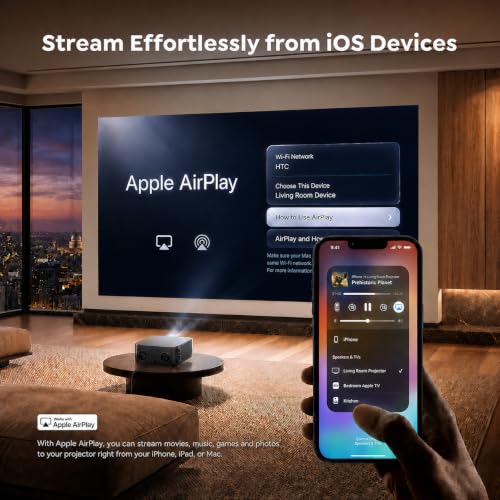 Outdoor-Projector-4K [VIDAA Live TV/40W Dolby/920 ISO] with WiFi6 and Bluetooth Compatible with Netflix, Smart Projector, AI Voice Control & Auto Focus, HDR10, Movie Proyector for Ceiling Home Theater - image 7