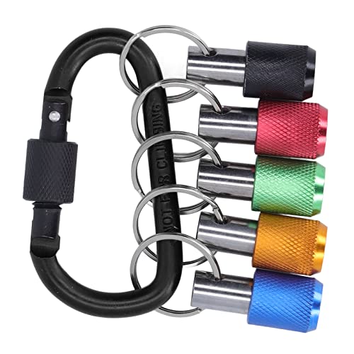 Bithalter Schlüsselanhänger Bohrerhalter Schnellspanner-Schraubendreher-Bit-Verlängerungsstange Schlüsselanhänger für 1/4-Zoll-Sechskantschaft-Bit (Schwarzer Karabiner)