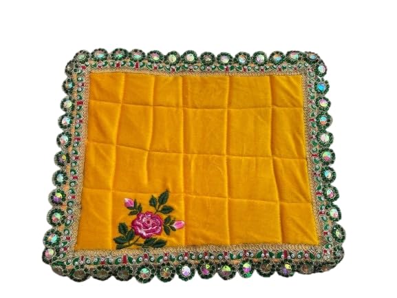 Shree adodhya (12×15 inches) aasan for laddu gopal ji mat for god idol setting, Puja Mandir table and temple shelf (pack of 1)-image-39