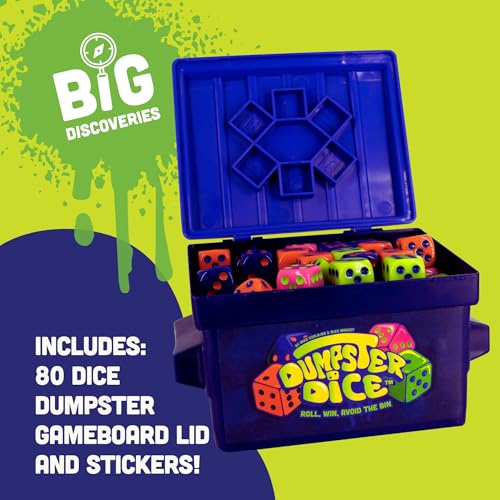 image for Big Discoveries Dumpster Dice - Fast-Paced Family Dice Game | Fun 4-Pl