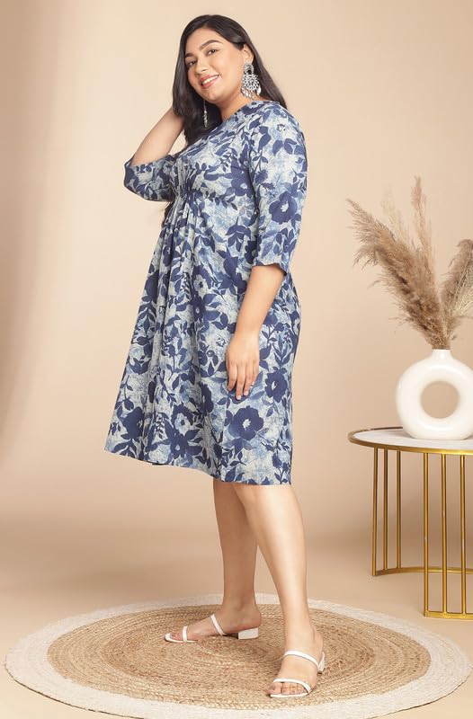 Image of Janasya Women's Fit and Flare Knee Length Dress