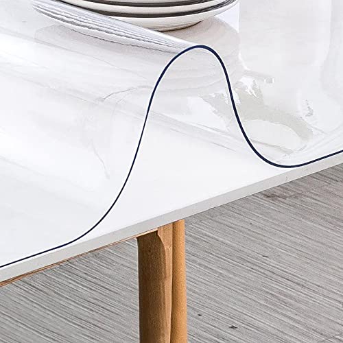Nappe de table en plastique transparent PVC coffee table mat film de protection pour table computer desk mat Facile à Nettoyer, pour Table à Manger, Bureau, Table Basse (1.5mm,50x90cm/19.69x35.44in) Cover