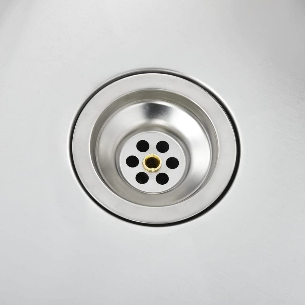 vidaXL Fregadero Cocina Hecho a Mano con Colador Doble Seno Grado Alimentario Diseño de 2 Seno Extraprofundo Flujo Rápido Acero Inoxidable