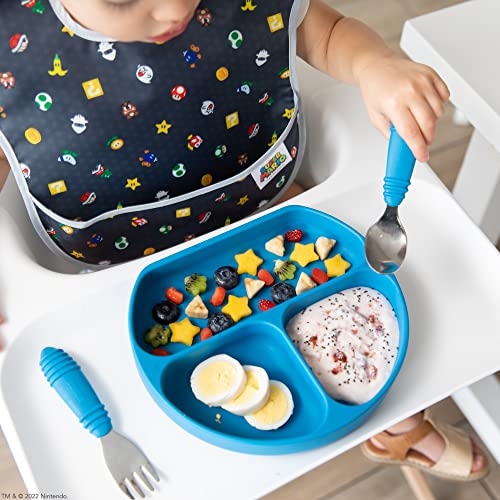 Bumkins Silicone Grip Dish, Suction Plate, Divided Plate, Baby Toddler Plate, Bpa Free, Microwave Dishwasher Safe Â€“ Dark Blue 1 Count (Pack Of 1) #TOP1