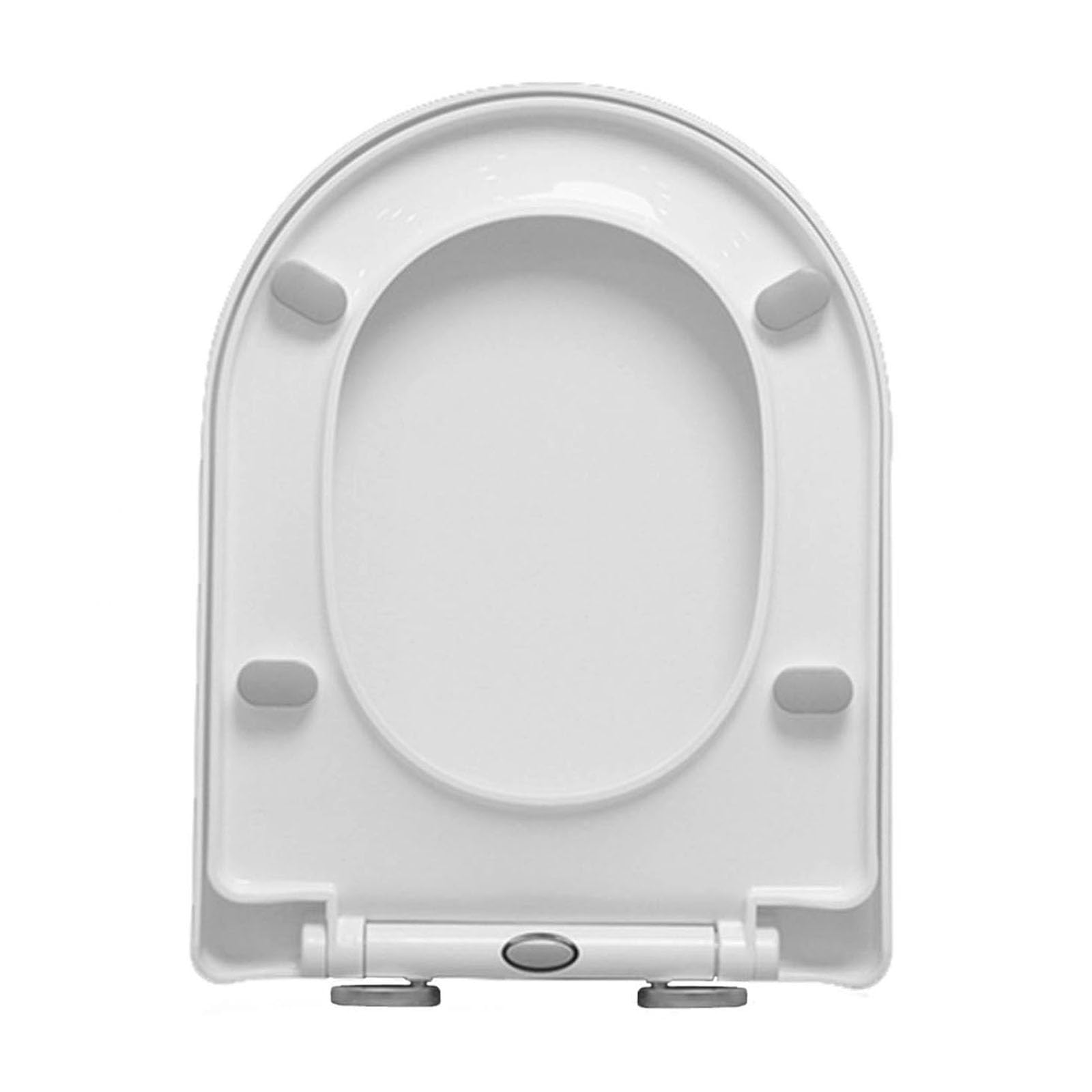 Giural White D Shape Toilet Seat Soft Close, 460X360mm Replacement Toilet Seats With Quick Release For Easy Clean, Loo Seats Simple Top Fixing, Non Slamming,