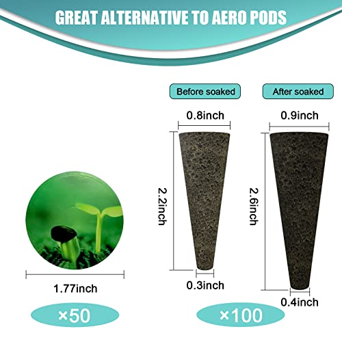 Image of Haligo 150pcs Seed Pod Kit for Hydroponics, Grow Anything Kit with 100pcs Grow Sponges, 50pcs Pods Labels, Hydroponics Pods Replacement Compatible with Hydroponics Growing System from All Brands
