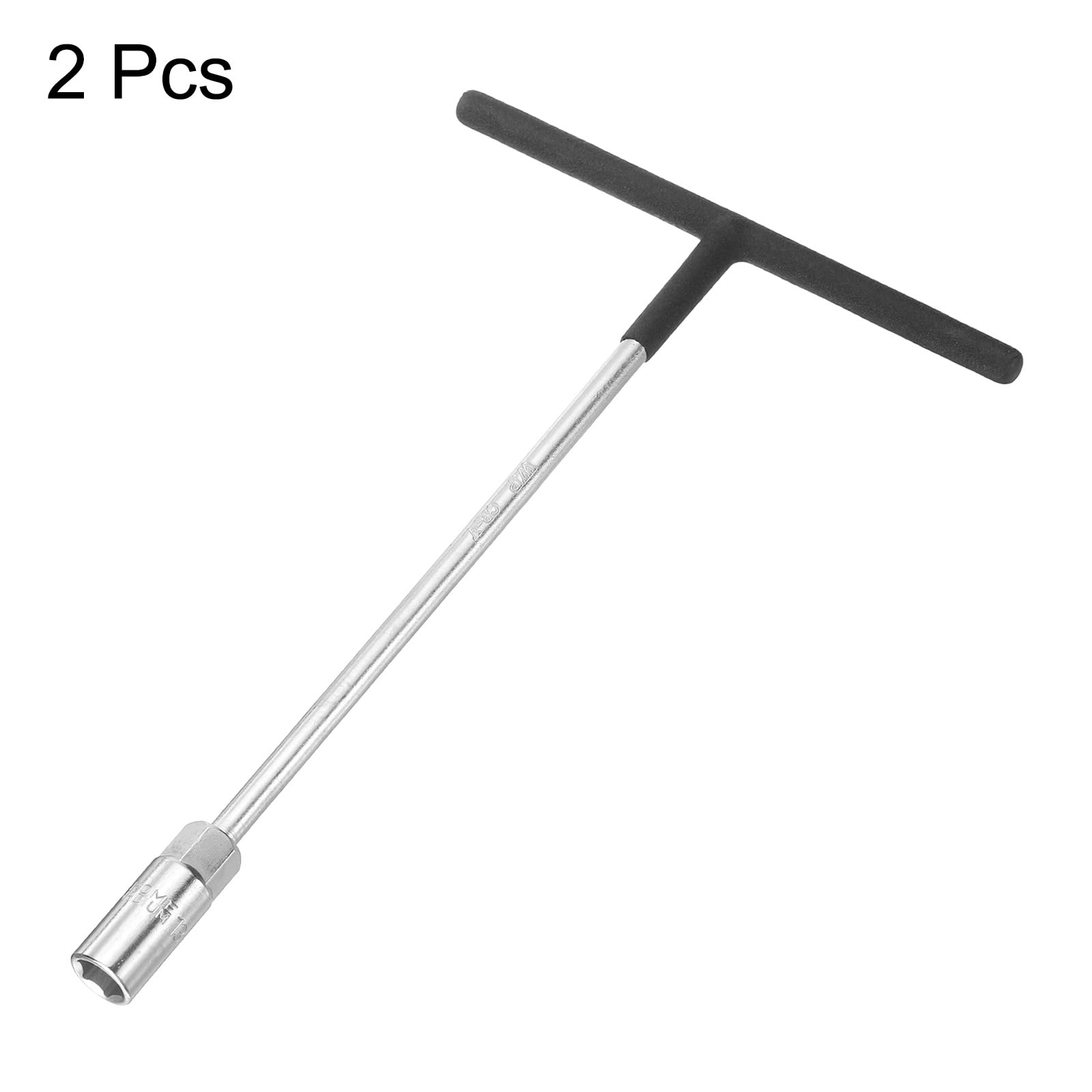 HARFINGTON 2 llaves de vaso métricas con mango en T de 13 mm CR-V de 6 puntos hexagonales en forma de T para reparación de motocicletas, bicicletas y automóviles