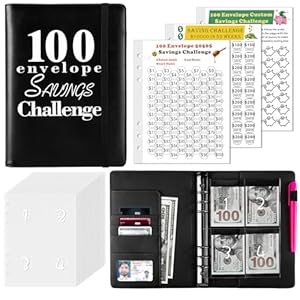 Sinroop 100 Umschläge Challenge Binder Sparbuch