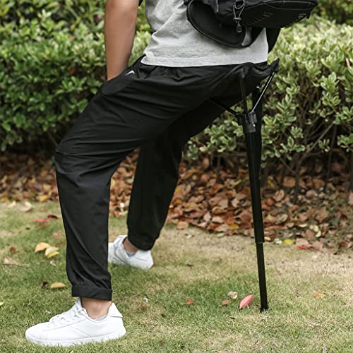 ljhnba Adjustable Telescopic Folding Stool Portable Single Leg Chair Tall Slacker Chair for Outdoor Camping Walking Telescopic Folding Stool