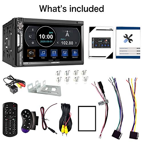 Double Din Car Stereo System - Absoso 7 Inch Hd Touchscreen Mp5 Car Player - Bluetooth Car Radio Receiver Supports Phonelink Rear Front View Camera Am/Fm Usb/Sd/Aux Input Steering Wheel Control #TOP6