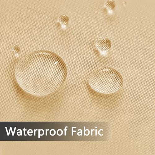 SpaceDresser Waterproof Outdoor Sheer Curtains for Patio - 2 Panels Rod Pocket Indoor Voile Sheer Curtain for Living Room,100W x 120L inch, Beige - Image 6