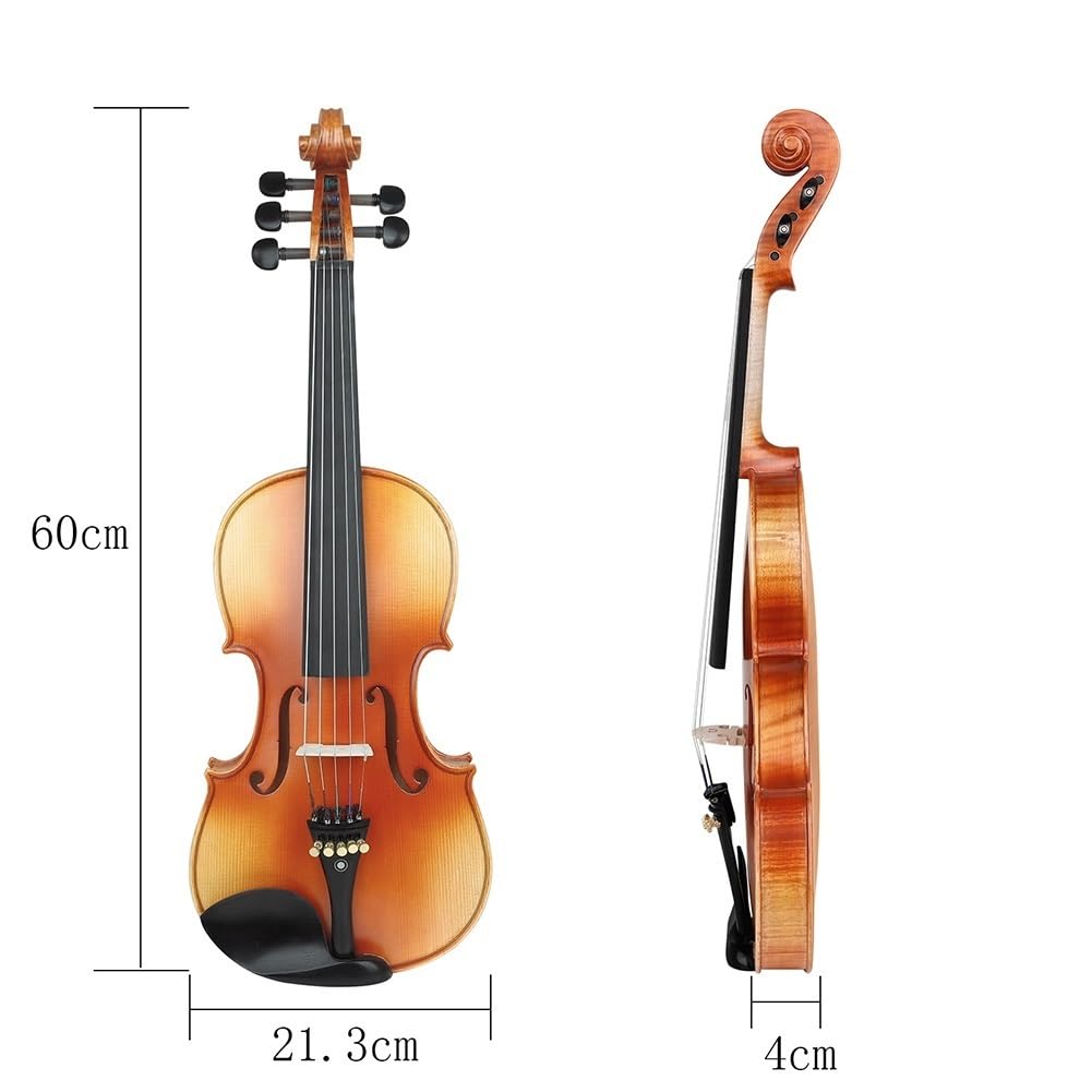 4/4 Full Size Cordiera a 5 Corde Violino Acustico Top in Abete Parte Posteriore in Acero Parti in Ebano per Principianti Pratica per Adulti